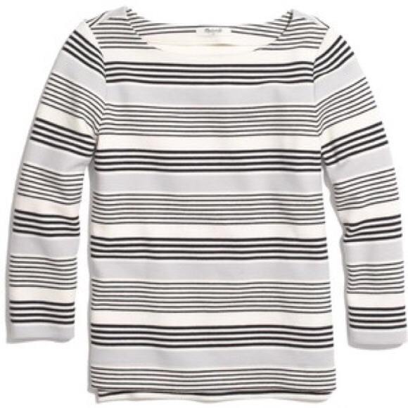 Madewell Gallerist Ponte Striped Top Blouse - Picture 1 of 7